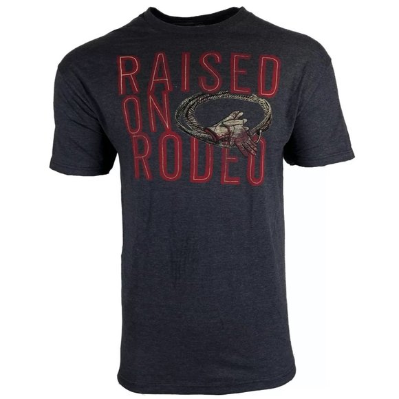 RAW STATE Other - Raw State By Affliction Men's T-Shirt RAISED ON RODEO Biker Cowboy